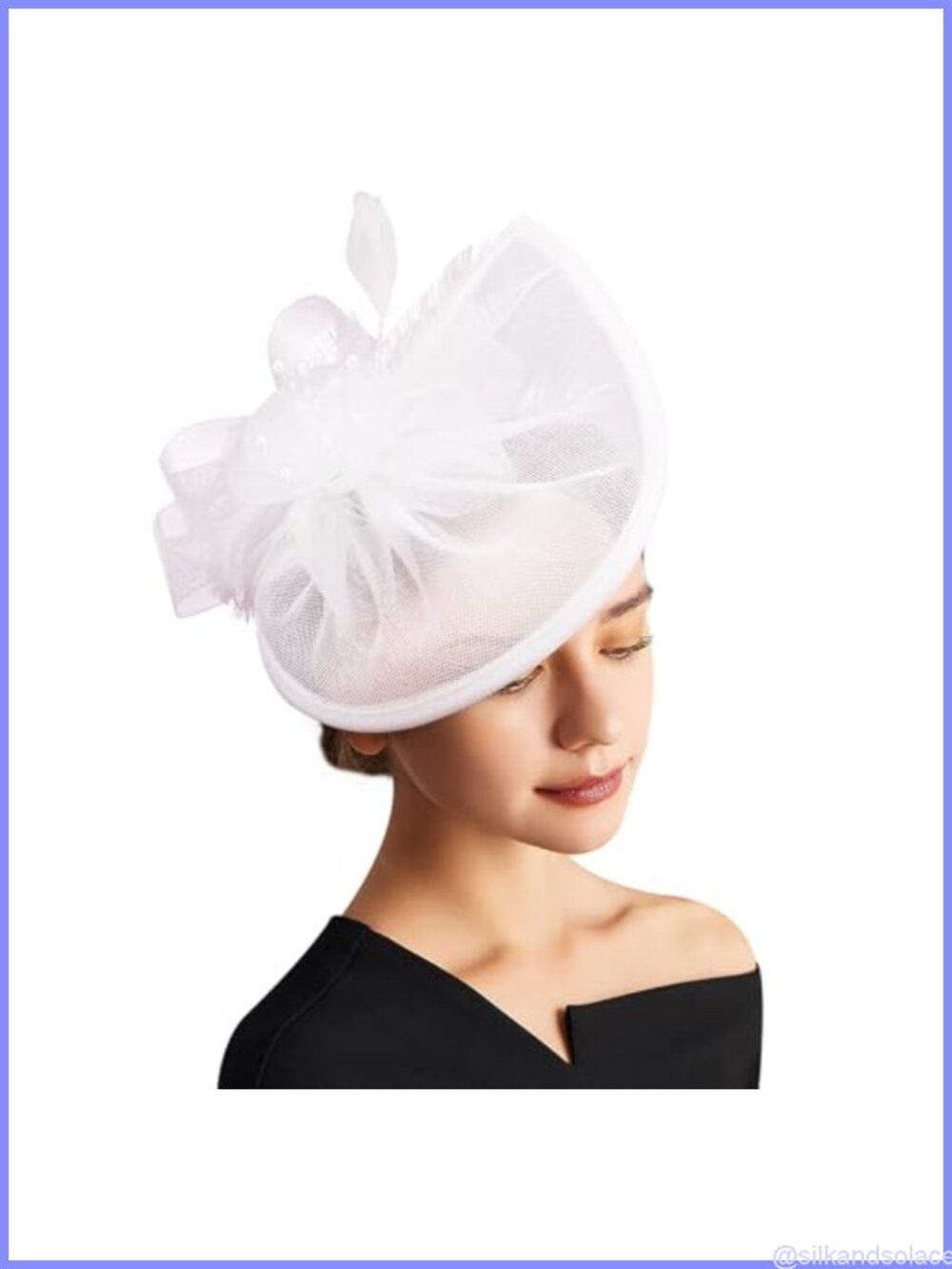 Women Fascinator Hat Tea Party Pillbox Headband Polyester Feather